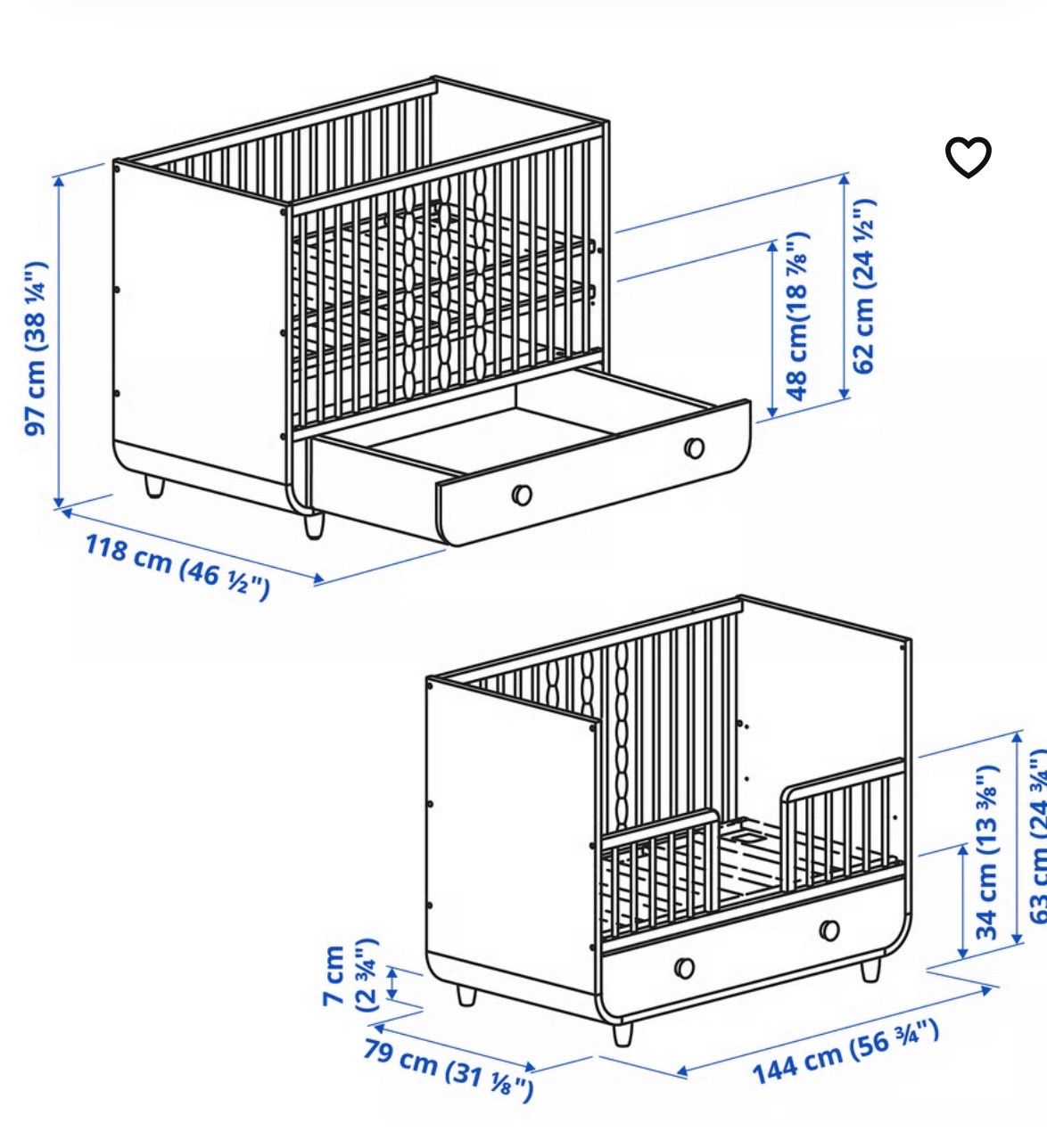 Ikea Letti: Kinderbett IKEA Myllra weiss (70x140cm) - neu – Usato da Zürich venduto da bearocchi 4