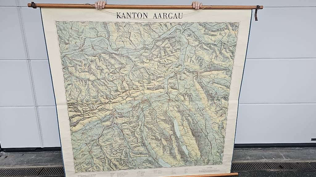 Cartine & Atlanti: Schulwandkarte AARGAU – Usato da Hunzenschwil venduto da Matthinique