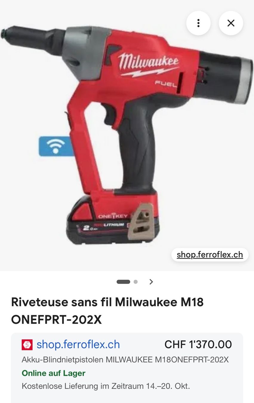 Milwaukee Alle Werkzeuge: Milwaukee Akku-Blindnietgerät ab 1.- – Gebraucht aus Wabern von HK-Design 3