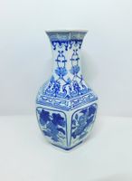 Vintage Blauweiss Ceramik Sechseckige