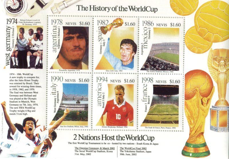 Alle Briefmarken: Block "Fussball". Nevis – Neu und originalverpackt aus Basel von Butsch5