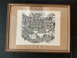Holzschnitt „Emmentaler Bauerngehöft 1983“ T.Greter