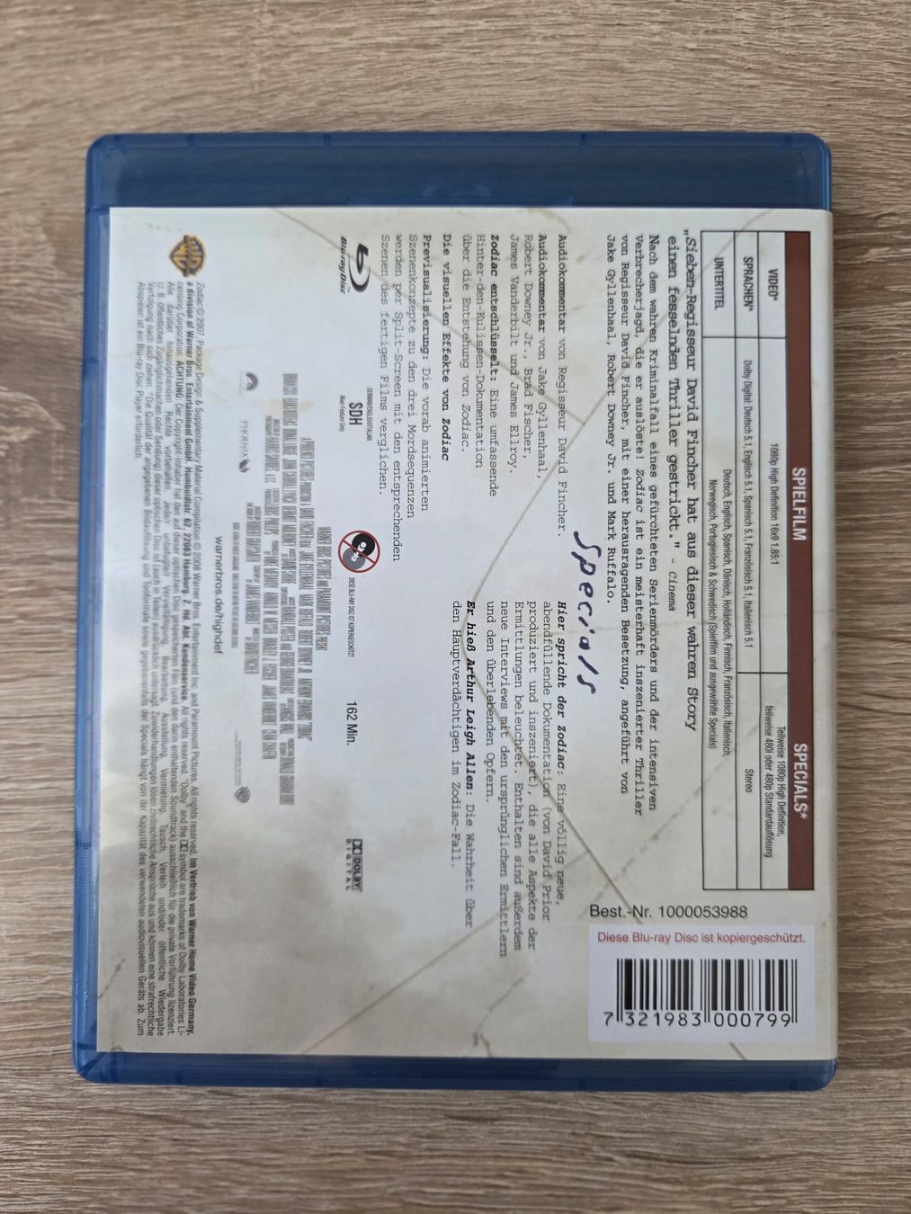 Tutti i DVDs: Zodiac Director's Cut - Blu-ray – Usato da Carouge GE venduto da Franllo 1