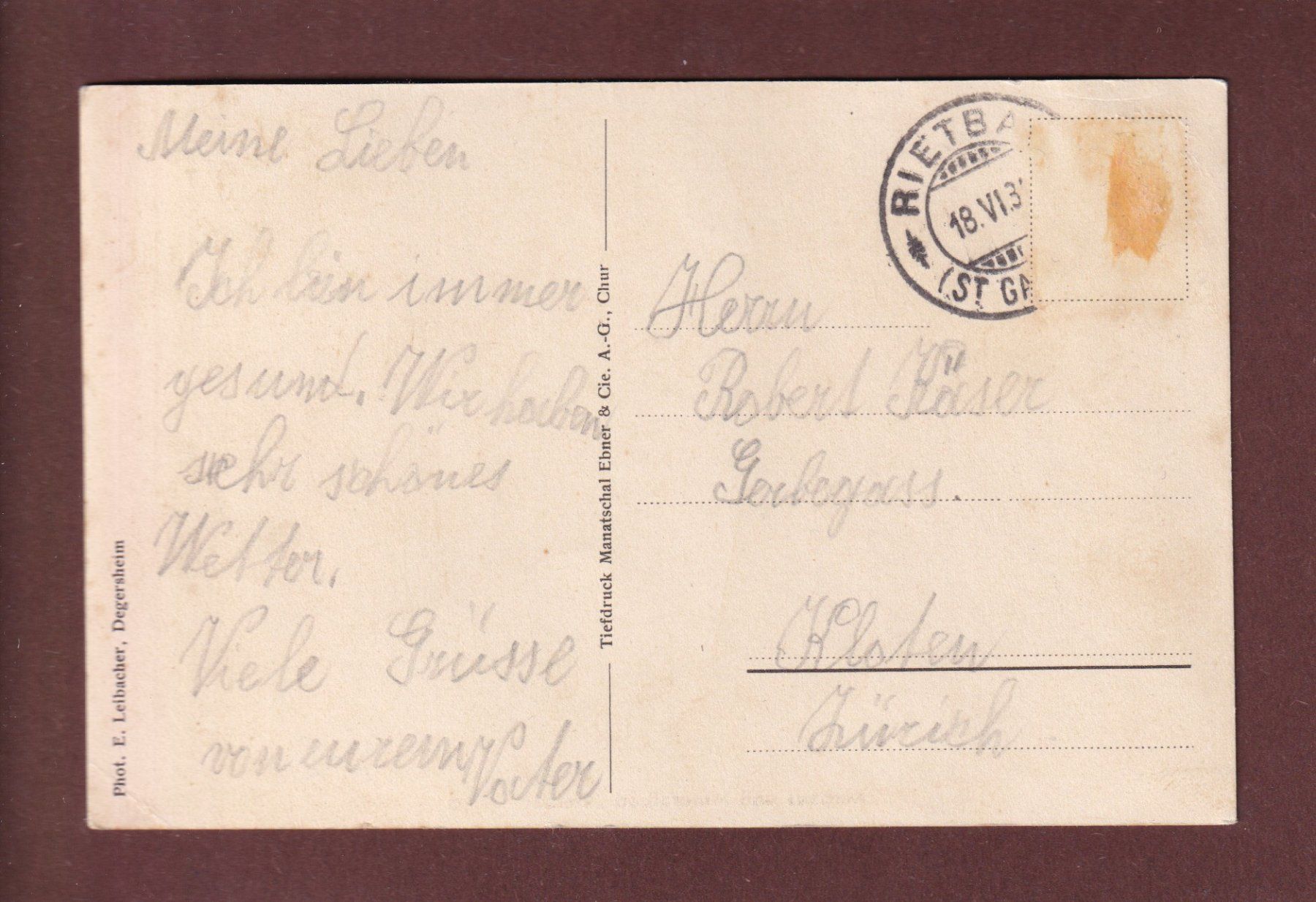 Cartoline postali: Kurhaus und Mineralbad RIETBAD // Eckbug // – Usato da Pully venduto da nicecards-shop 1