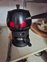 Fondue Set, schwarz-rot, Vintage Stil - Winter Hit!