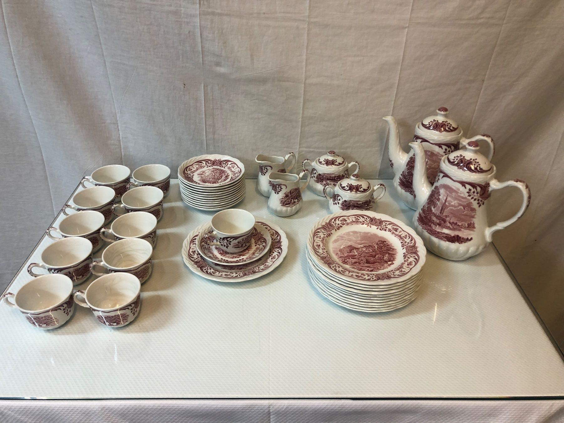 Set di piatti: Tee-/Kaffeset 41-teilig; Grindley "Scenes After Constable" – Usato da Brunnen venduto da Allerwaren