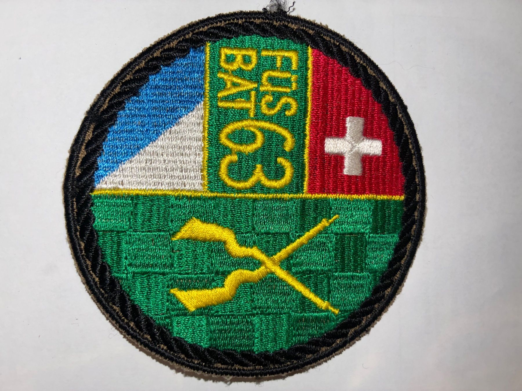 Schweizer Armee Toppe: Badge Stab Füs Bat 63 – Usato da Oberiberg venduto da stab