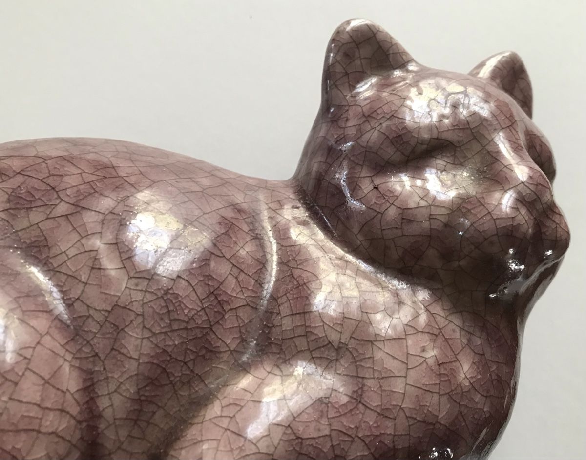 Sculture & Statue: Céramique d’un Chat Craquelé – Usato da Penthaz venduto da Petrus45 2