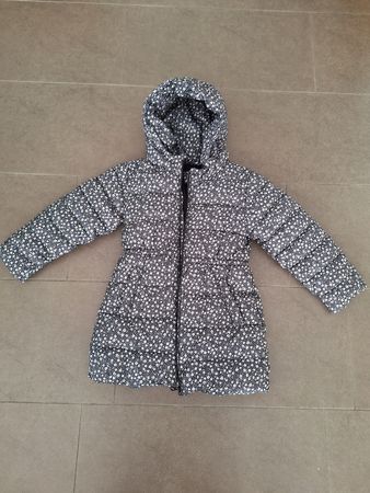Mädchen Winterjacke Mantel von Mango Gr. 122 Blumenmuster