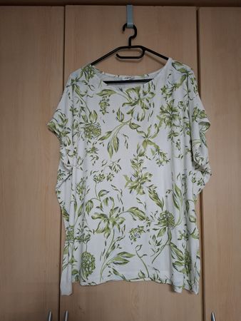 Blusenshirt Gr. 48, s.Oliver, cremeweiss-grün
