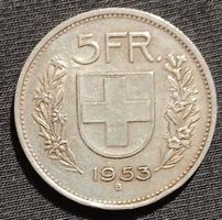 5 Franken 1953 Silber – Schöner Fünfliber ab Fr. 1.–