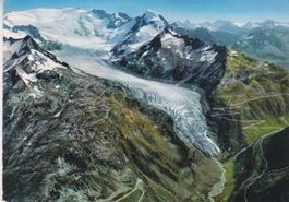 Alte Farbkarte mit Rhonegletscher u. Furkapassstrasse.