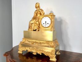 U0018 Antike Kaminuhr „La lettre d’amour" Bronze Gold ~1830