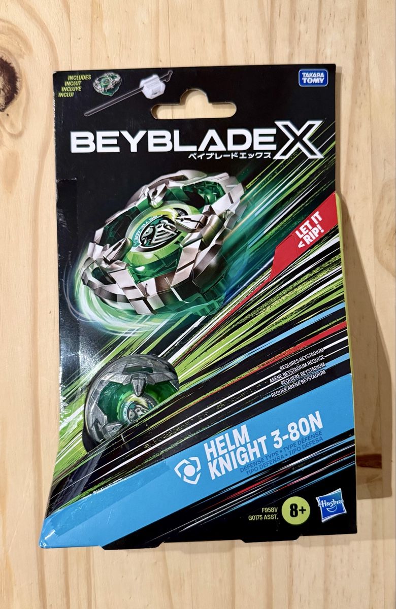 Hasbro Giocattoli: Beyblade X Helm Knight 3-80N Startet Pack Kreisel & Launcher – Nuovo e nell'imballaggio originale da Oberembrach venduto da theZaz