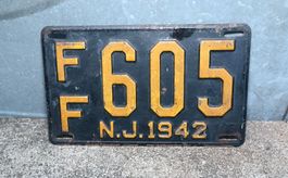 antike AUTONUMMER USA 1942 New Jersey FF 605