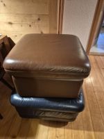 Brauner Leder - Hocker
