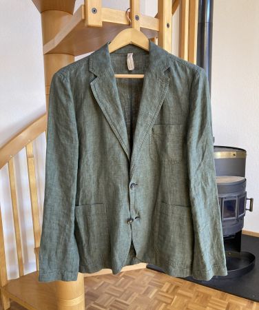 Mango Herrenblazer, Größe 48, 100 % Leinen