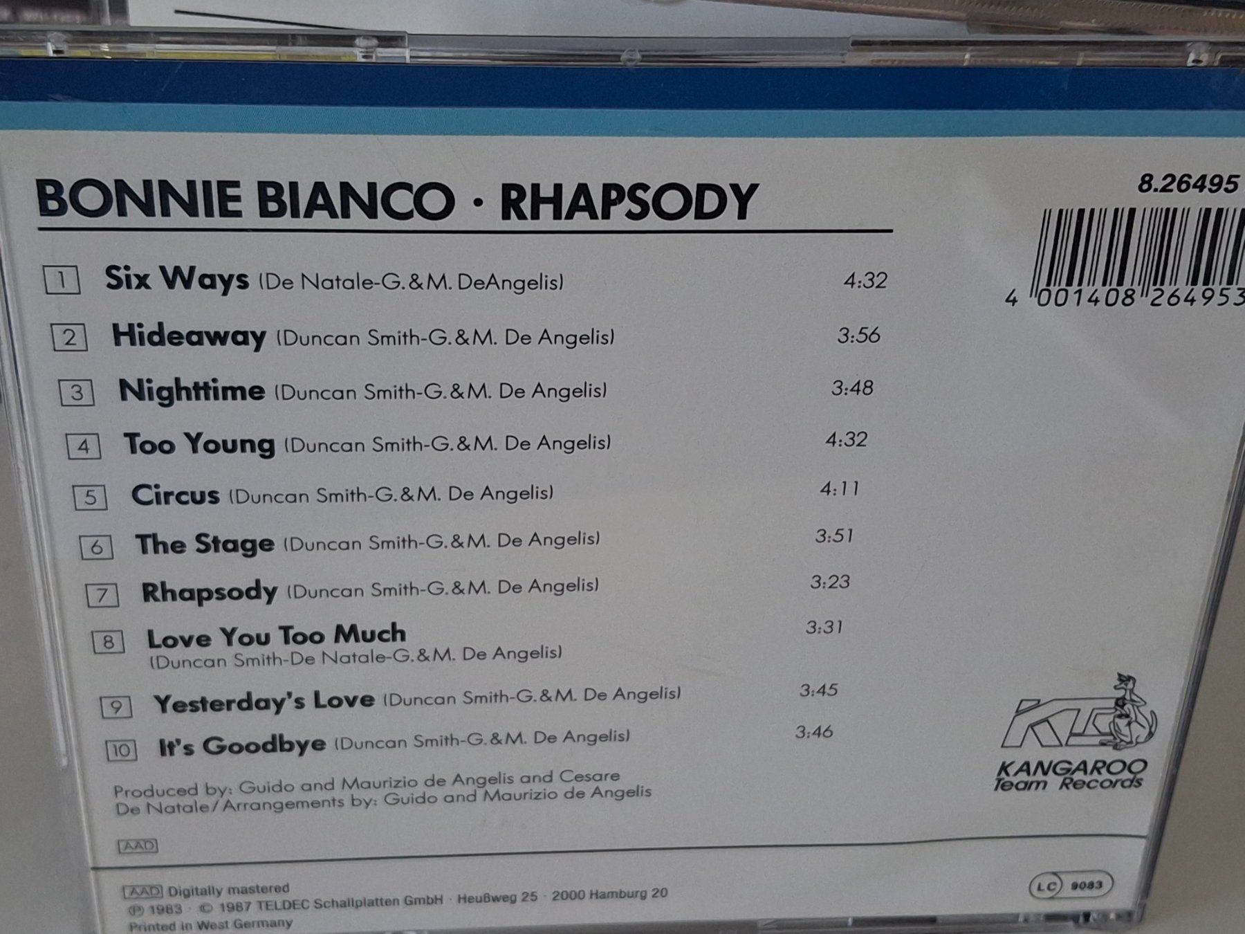 CD: CD Bonnie Bianco - Rhapsody – Usato da Aarberg venduto da Jackup1 1