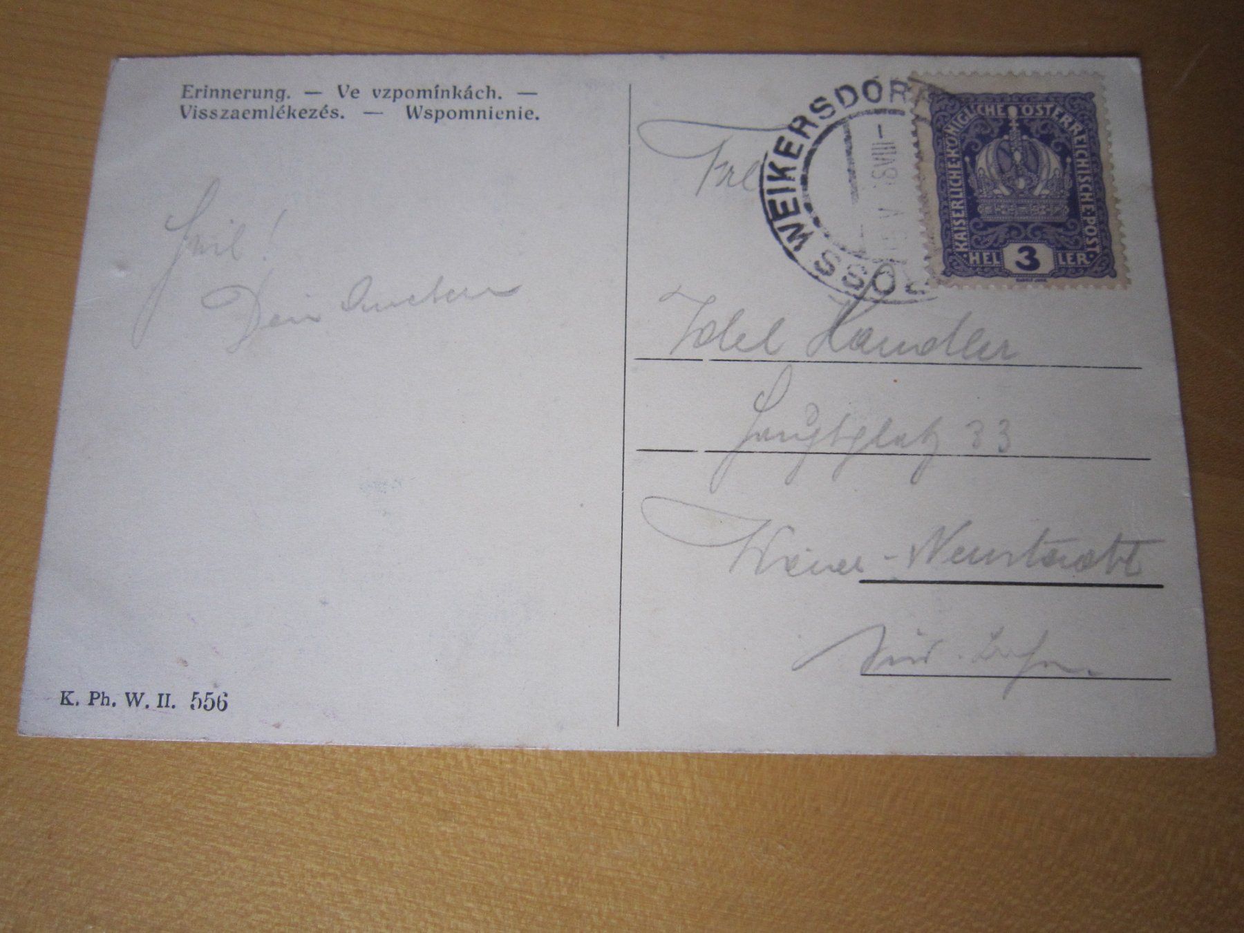 Cartes postales: No 10 Antike Postkarte Erinnerung – D'occasion à Gordola par Polentaefung 1