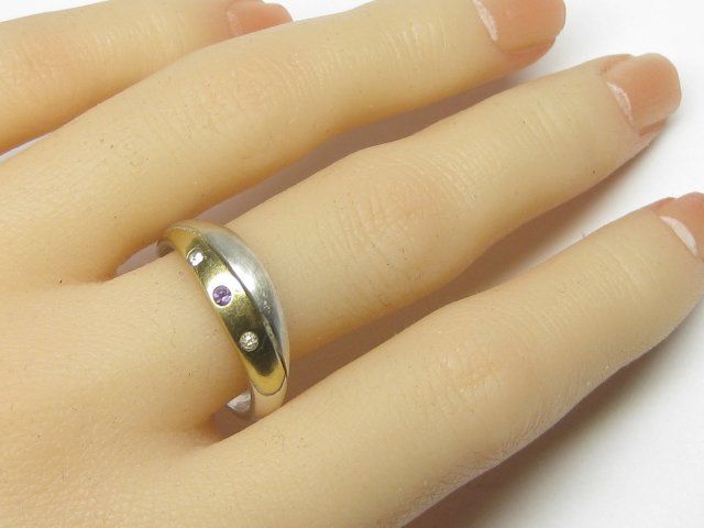 Anelli: Ring Silber 925 teilvergoldet Amethyst Gr. 60 – Usato da Ermatingen venduto da Decovin 2