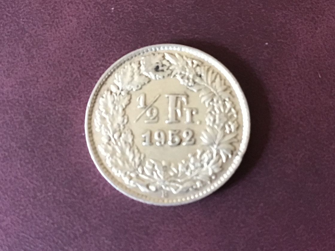 Tutti le monete: 1/2 Franken 1952 – Usato da Urtenen-Schönbühl venduto da banknote08