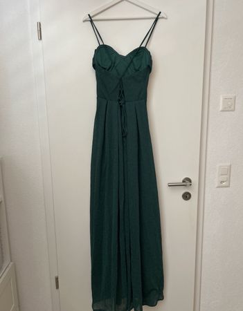 Abendkleid dunkelgrün glitzernd