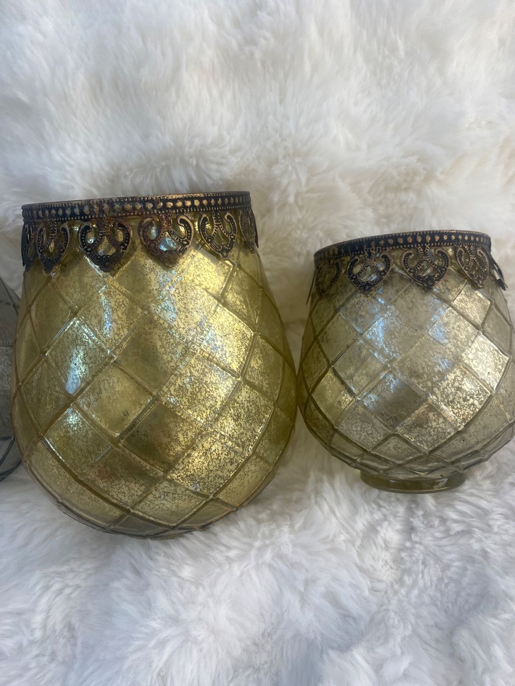 Tutte le decorazioni: Teelichthalter Glas 4er Set gold silber – Usato da Bützberg venduto da moeide 1