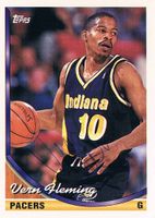 Vern Fleming Pacers NBA Autogramm signiert Topps 6x9cm