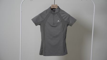 Marengo Reitshirt grau Polo Sportshirt atmungsaktiv Damen