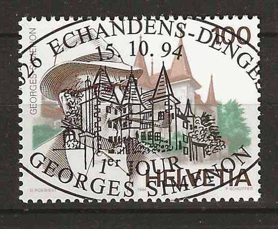 Alle Briefmarken: V0871 - Georges Simenon  vollstempel – Gebraucht aus Trélex von Phil_Albert