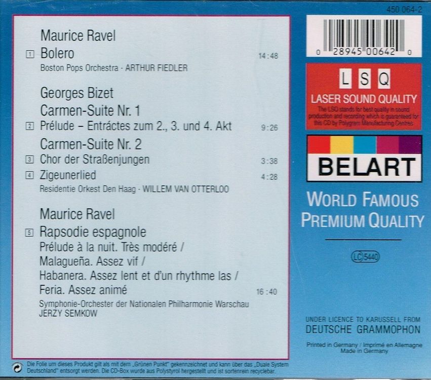 Maurice Ravel - Bolero, Georges Bizet - Carmen | Kaufen Auf Ricardo