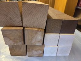 Holzkanteln Drechselholz set 5x5, 6x6cm Länge 50cm