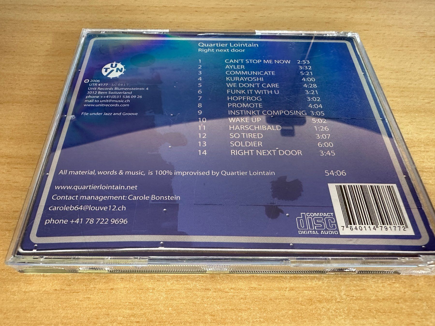 CD: Quartier Lointain – Right Next Door – Usato da Rikon im Tösstal venduto da Alpenmutz 1