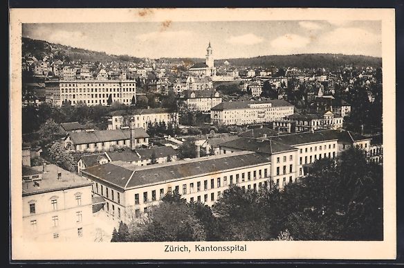 Cartoline postali: AK Zürich, Kantonsspital, 1927 – Usato da Berlin venduto da bartko-reher
