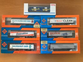 7x Roco Hbils Schiebewandwagen
