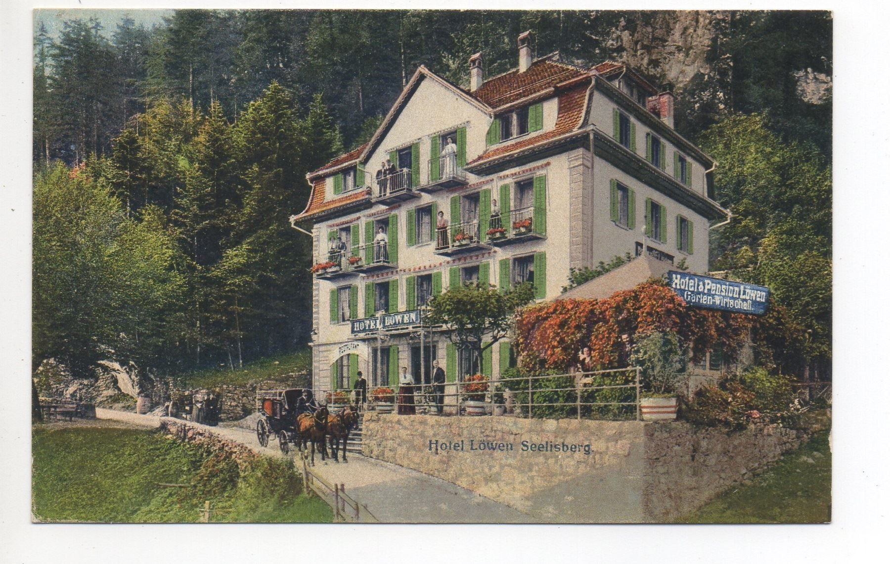Ansichtskarten: SEELISBERG Hotel Löwen, Pferde-Kutsche – Gebraucht aus Jona von philajona