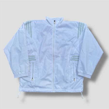 Adidas streetwear shiny white track jacket retro 90s 80s