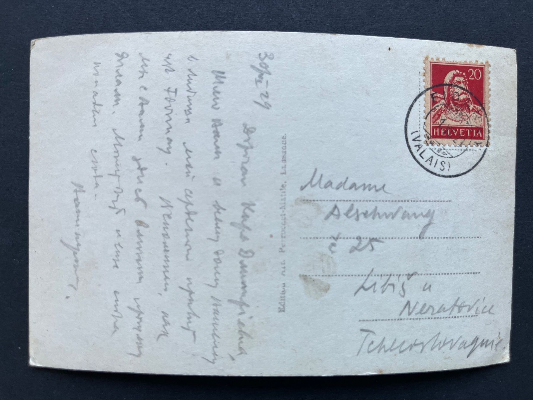 Cartoline postali: Cabane de Panossière. C.A.S. Sect.geneve, ca. 1930 – Usato da Ostermundigen venduto da DaxKarten-75 1