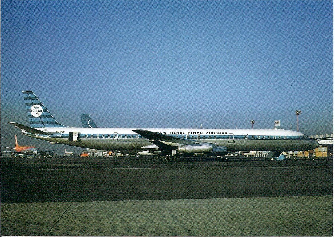 Cartoline postali: KLM Royal Dutch Airlines DC-8-63 PH-DED – Nuovo e nell'imballaggio originale da Thun venduto da Abigboss