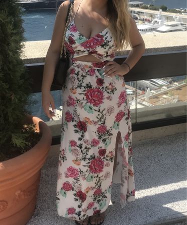 Blumenkleid Sommerkleid Weiss Grösse L - NEUwertig