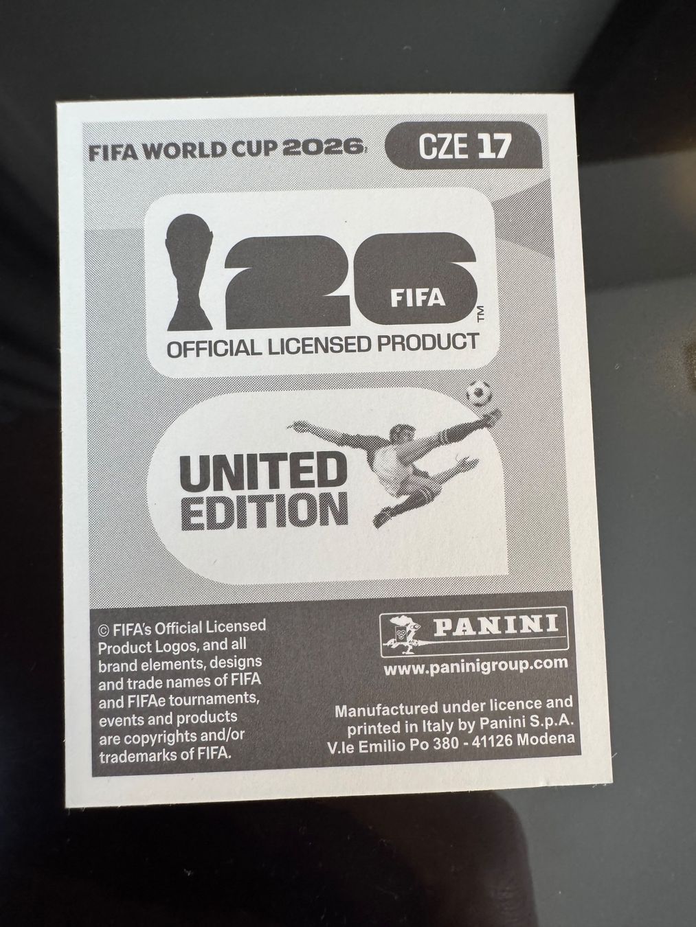 Panini Carte collezionabili: CZE 17 Panini FIFA World Cup 2026 – Nuovo e nell'imballaggio originale da Zürich venduto da wtpooh 1
