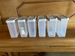 Vorratsdosen / 6 Aufbewahrungsbehälter 1,5 L Rotho Elements