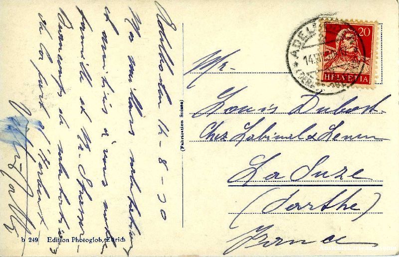 Cartoline postali: Adelboden - mit Wildstrubel + 1930 – Usato da Emmenbrücke venduto da teestube 1