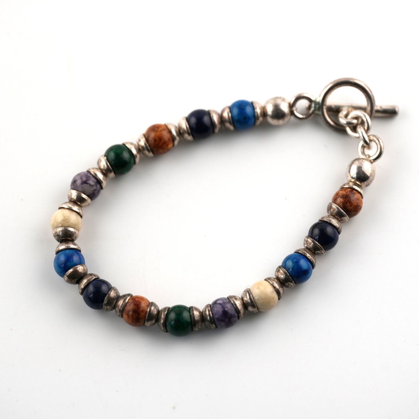 Bracciali & Braccialetti: Silberarmkette 925 mit farbigen Steinen – Usato da Basel venduto da Vip24