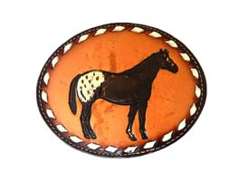 Gürtelschnalle Leder « Tony Lama - USA » Appaloosa - Pferd.