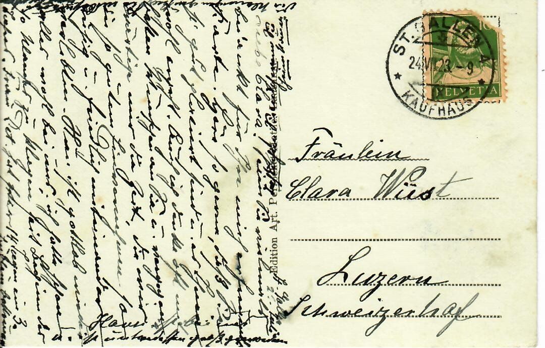 Ansichtskarten: St.Gallen – Gebraucht aus Hochdorf von Ziegel-16 1