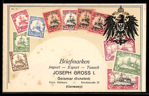 Cartoline postali: Deutsch-Ostafrika, Briefmarken der Kolon – Usato da Berlin venduto da bartko-reher