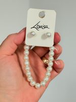 LOT collier Bracelet et boucles d'oreilles perles Lovisa