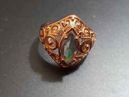 Ring mit Zirkonia, vergoldet 585, 5g, size 9 (59)