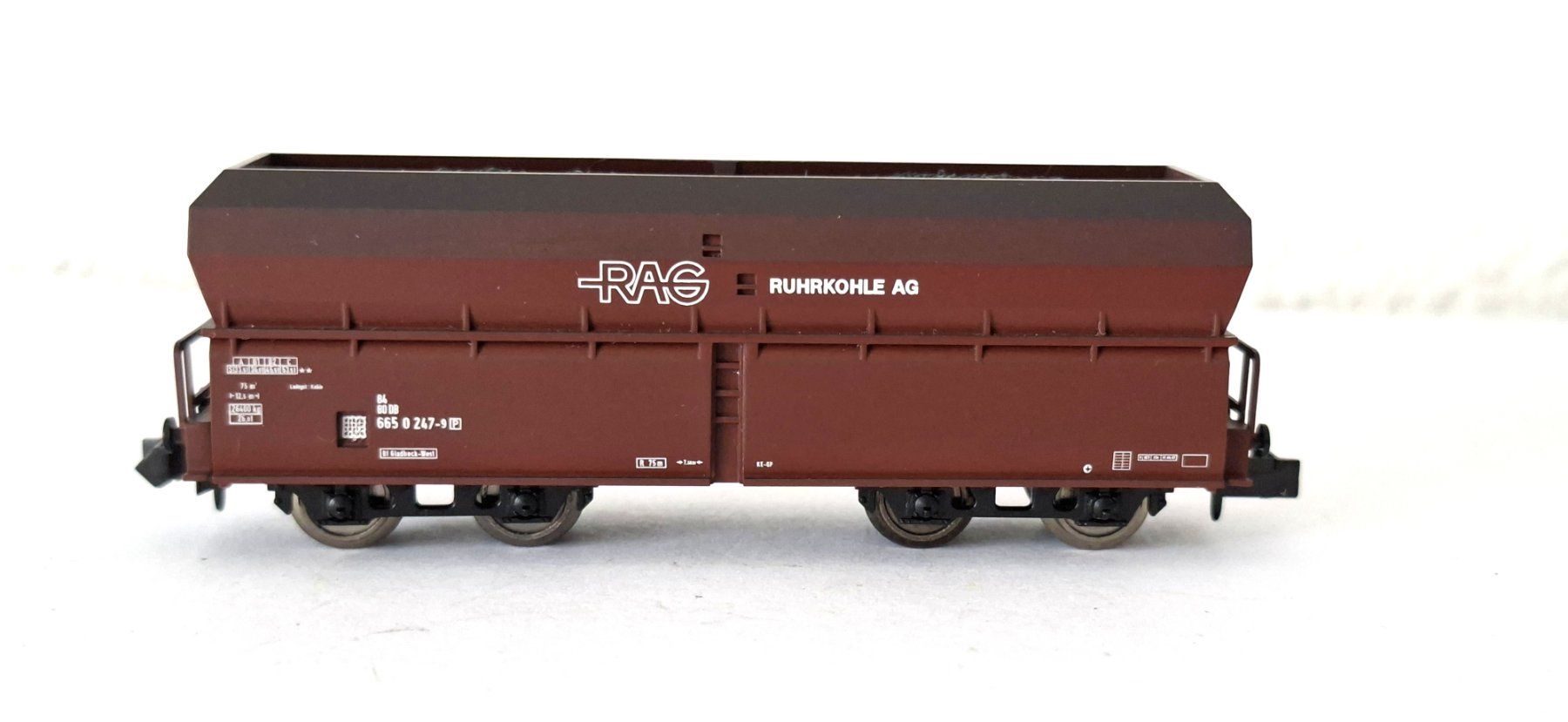 Trix Modellini di ferrovie: 4 Minitrix  DB Kohlewagen RAG  RUHRKOHLE AG – Usato da Biberist venduto da Ntrains 7